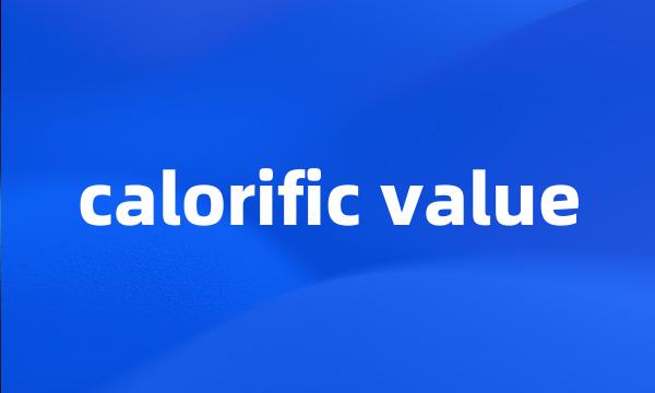 calorific value