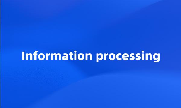 Information processing