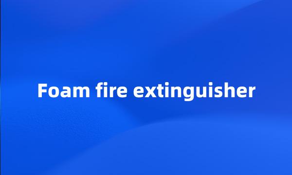 Foam fire extinguisher