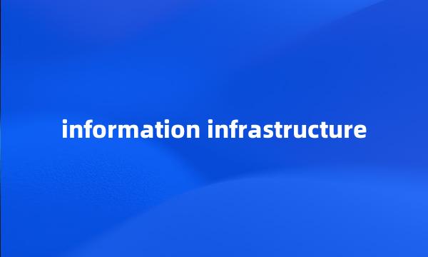 information infrastructure