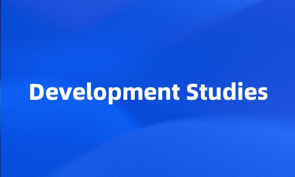 Development Studies