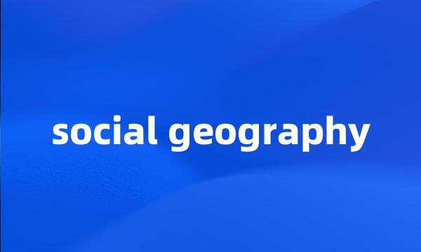 social geography