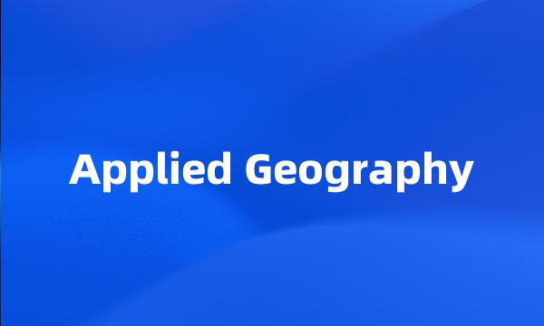 Applied Geography