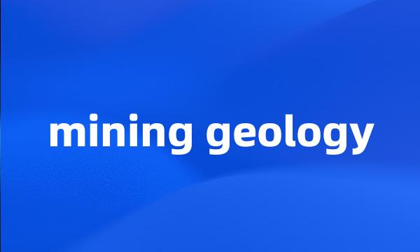 mining geology