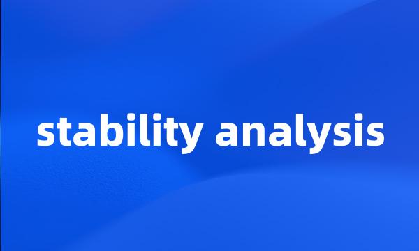 stability analysis