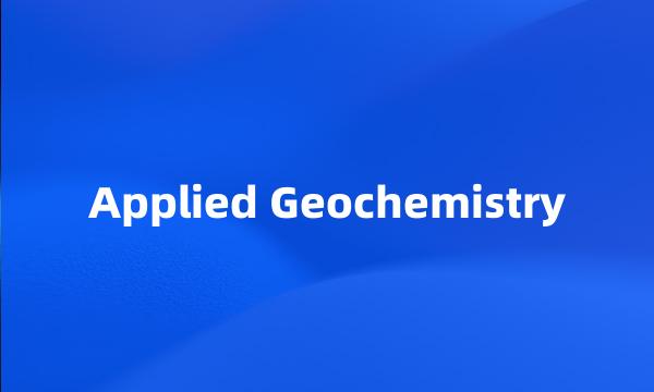 Applied Geochemistry