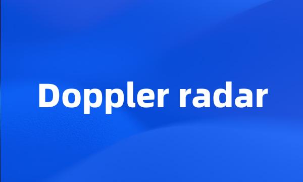 Doppler radar