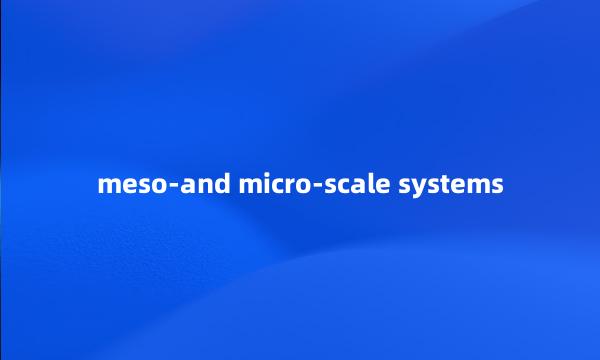 meso-and micro-scale systems