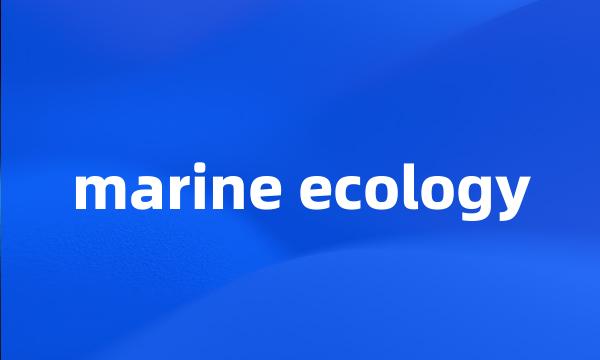 marine ecology