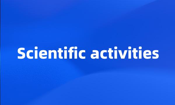 Scientific activities