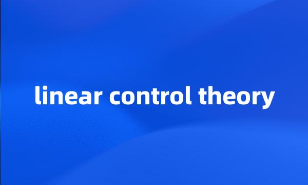 linear control theory