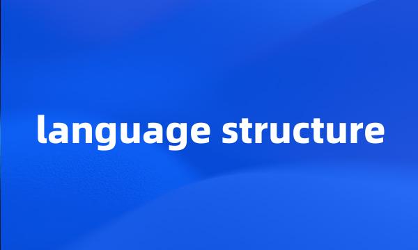 language structure