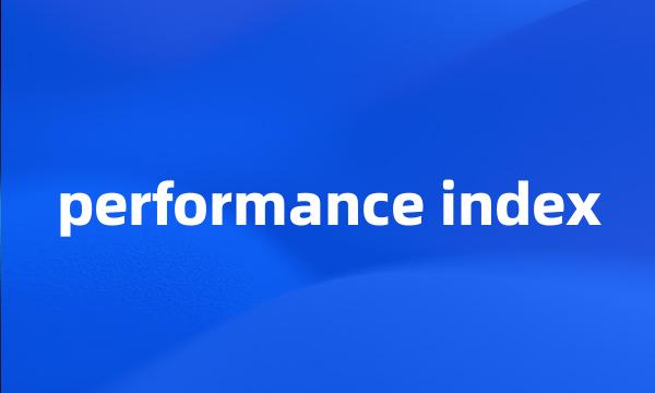 performance index