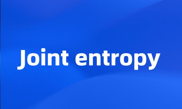 Joint entropy