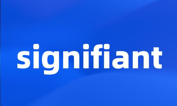 signifiant