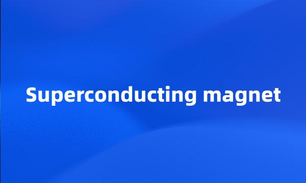 Superconducting magnet