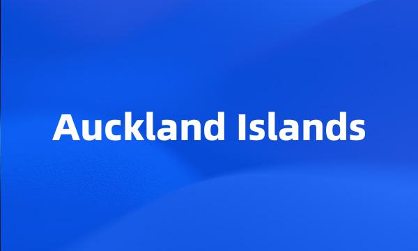 Auckland Islands