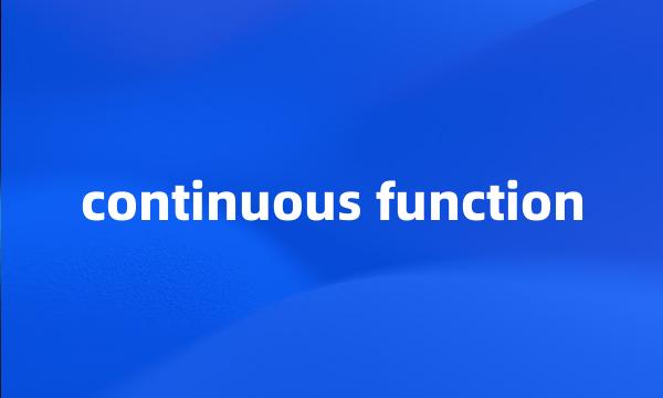 continuous function