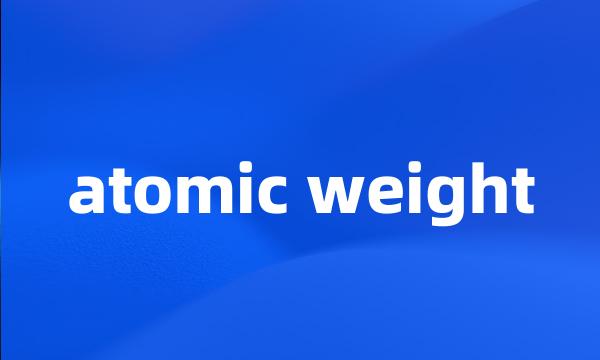 atomic weight