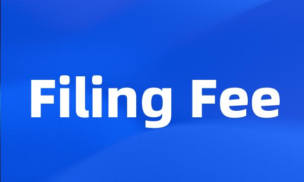 Filing Fee