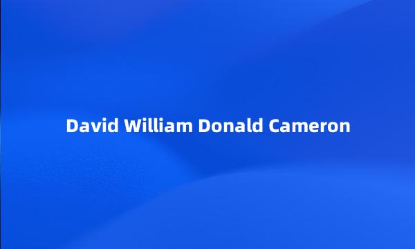 David William Donald Cameron