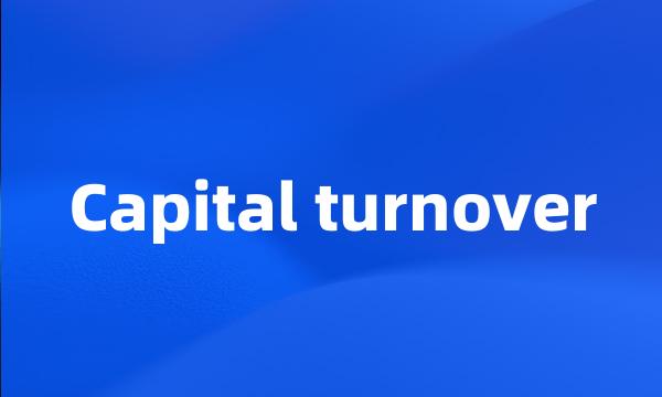 Capital turnover