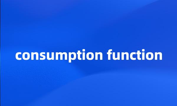 consumption function