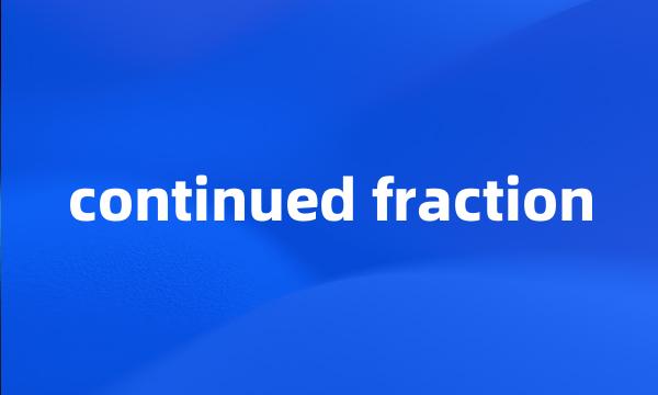 continued fraction