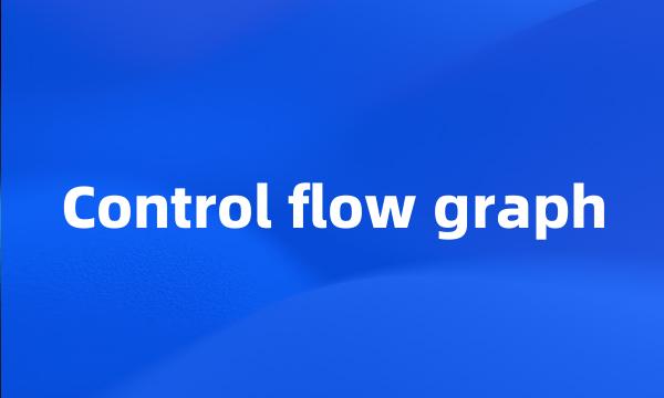 Control flow graph