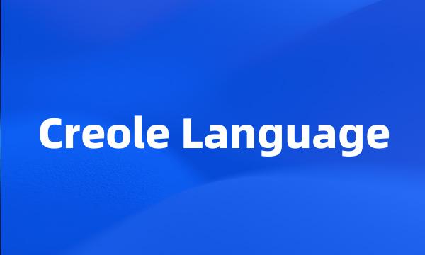 Creole Language