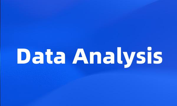 Data Analysis