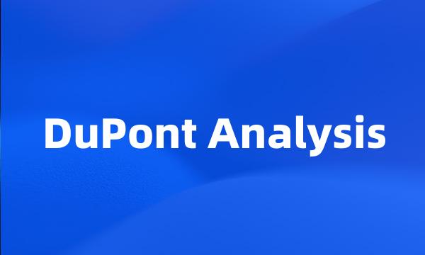 DuPont Analysis