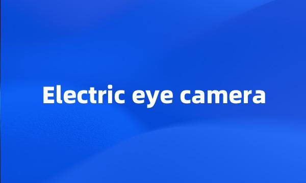 Electric eye camera