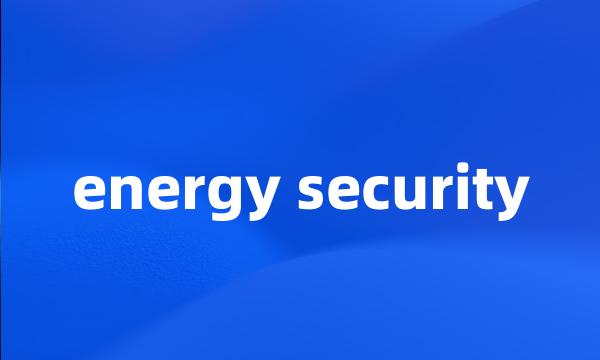 energy security