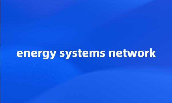 energy systems network