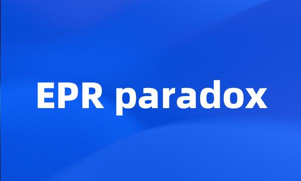 EPR paradox