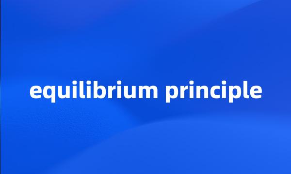 equilibrium principle