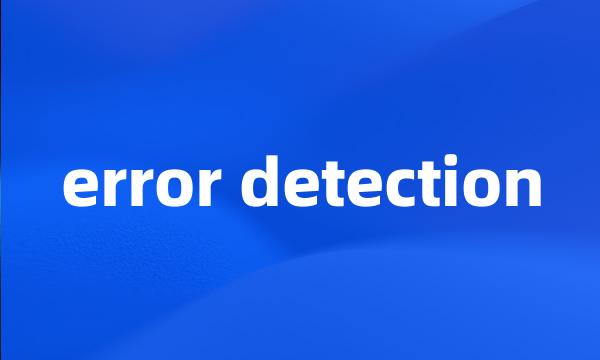 error detection