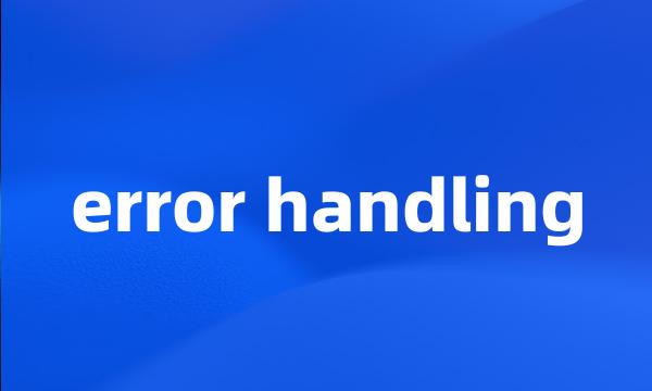 error handling