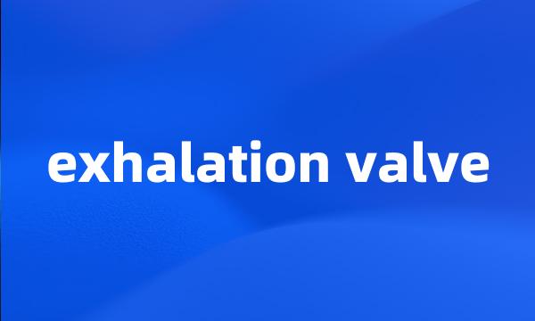 exhalation valve