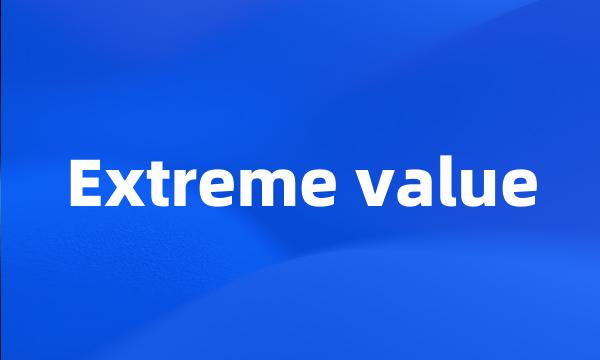 Extreme value