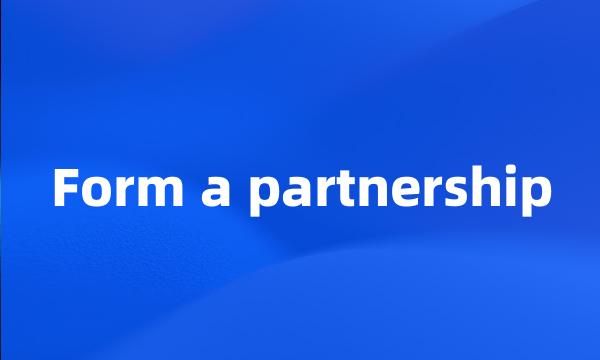 Form a partnership