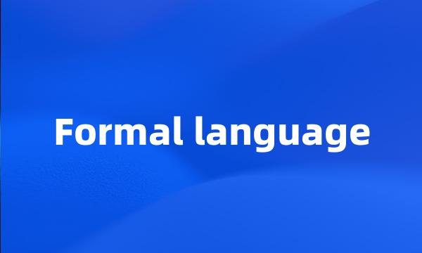 Formal language