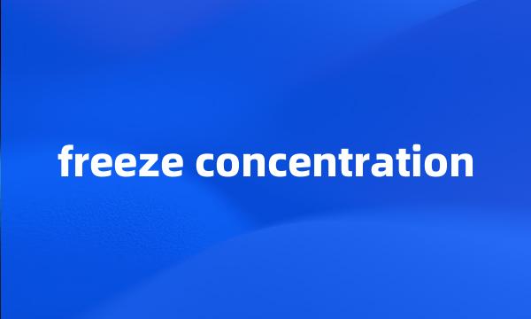 freeze concentration