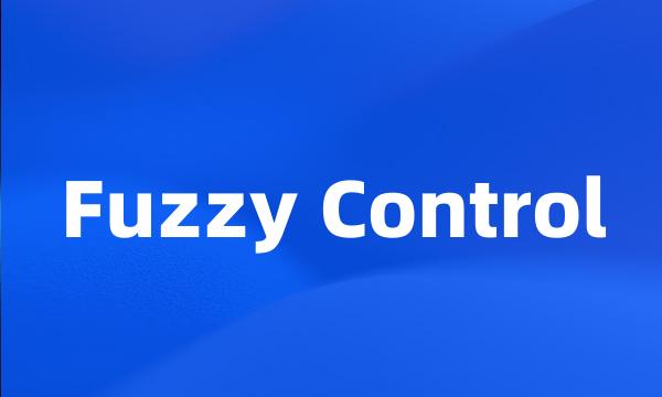 Fuzzy Control