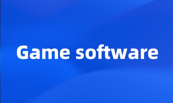 Game software