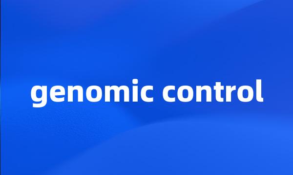 genomic control