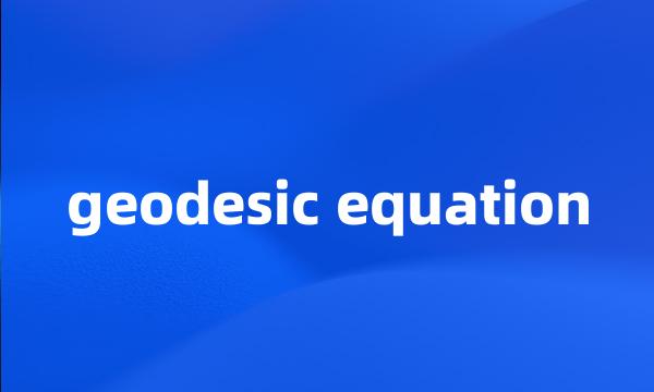 geodesic equation