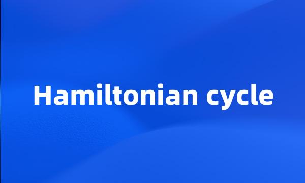 Hamiltonian cycle