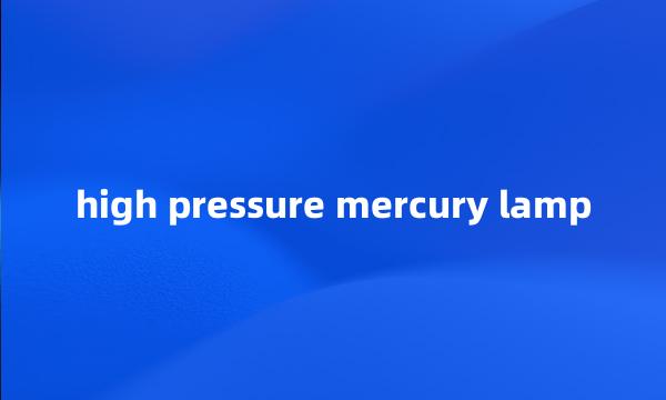 high pressure mercury lamp